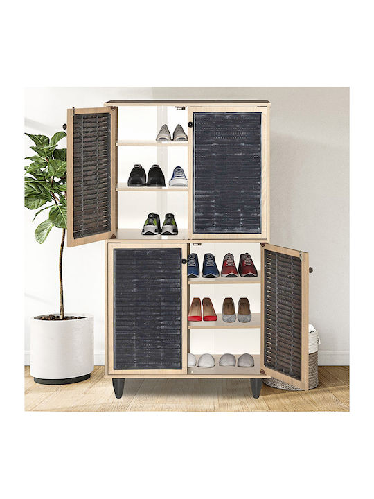 Ronan Wooden Shoe Organizer Beige 70.5x35x122cm