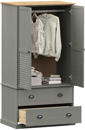 Doppeltür Kleiderschrank Gray 90x55x176cm