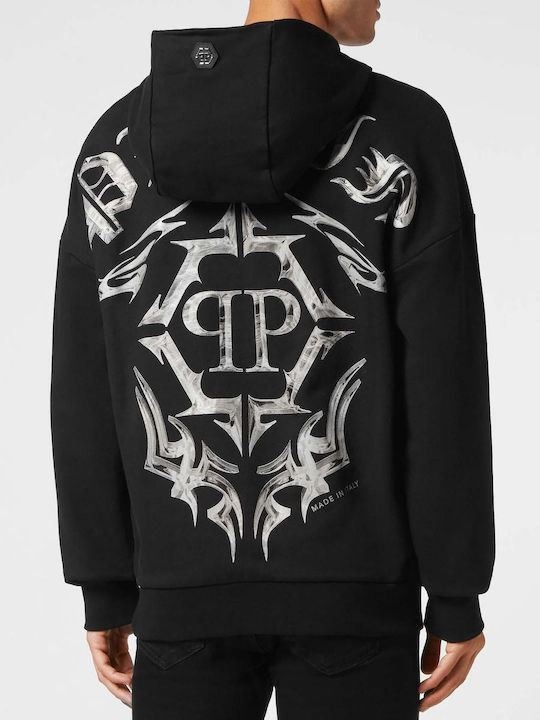 Philipp Plein Herren Sweatshirt mit Kapuze Schwarz