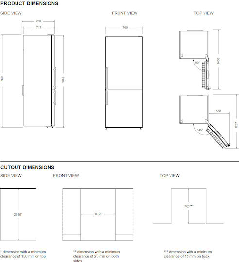 Bertazzoni Kühl-Gefrierkombination 533Es NoFrost H186xB76xT75cm. Inox RBM76F4FXNC