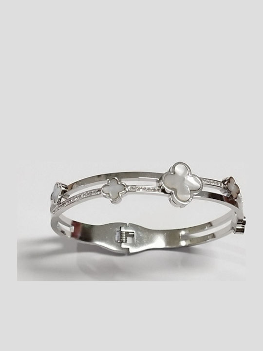 ShuShu Femeie Brățară tip cuff cu model Floare din Oțel