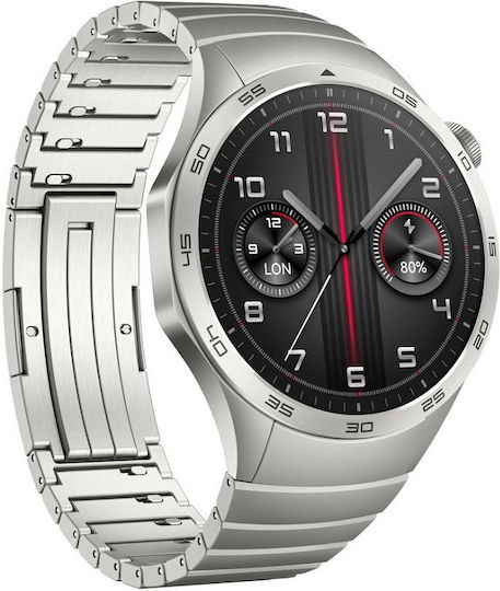 Huawei Watch GT 4 Stainless Steel 46mm Αδιάβροχο με Παλμογράφο (Grey Stainless Steel Strap)