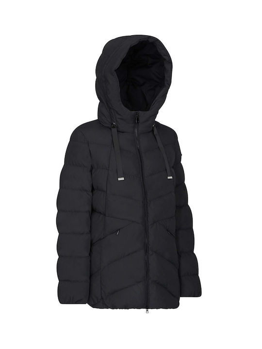 Geox Anylla Kurz Damen Parka Jacke für Winter Schwarz