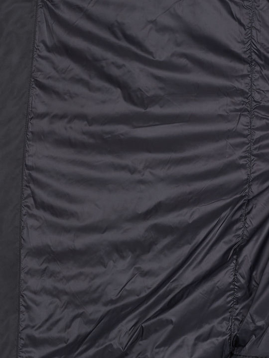 Fuji Women's Long Puffer Jacket for Winter with Hood Black
