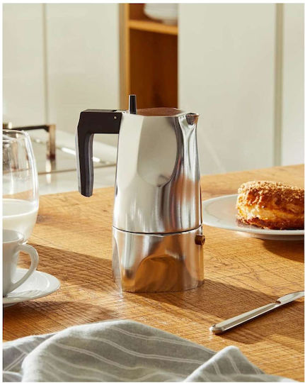 Alessi Stovetop Espresso Pot 3 Cups Black