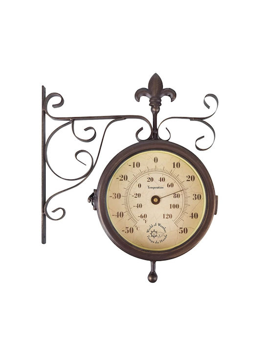 vidaXL Wall Clock Metallic Brown Ø25cm