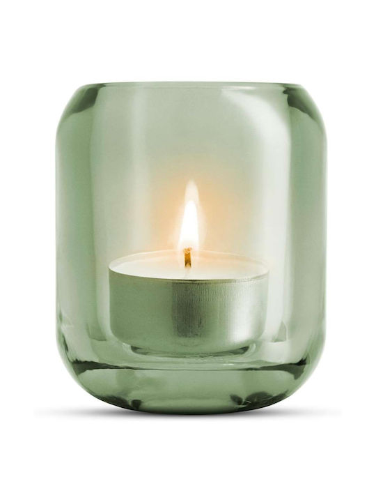 Eva Solo Set of Candle Holders Glass suitable for Tealights Leaf Green 6.5x6.5x8cm 2pcs