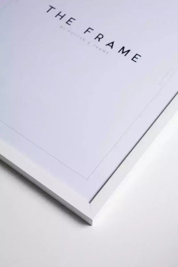 Poster & Frame Κορνίζα Τοίχου Ξύλινη με Λευκό Πλαίσιο