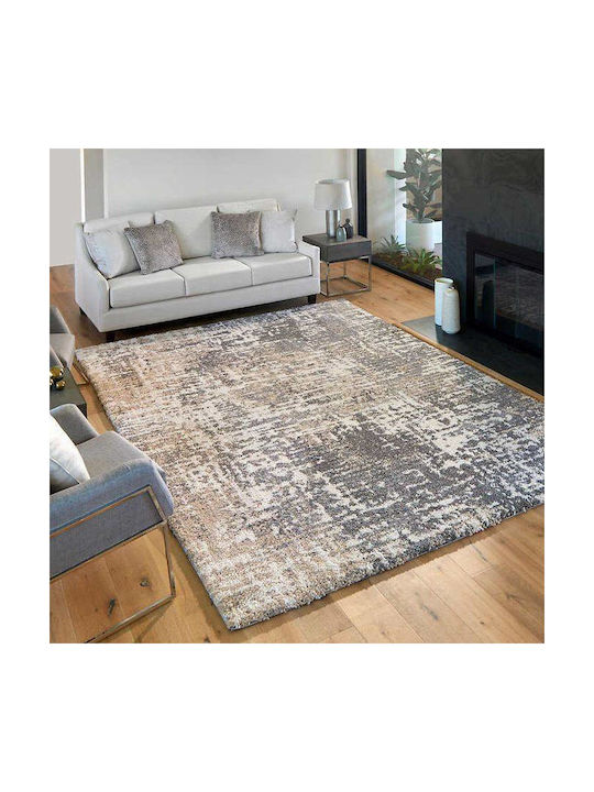 Saray Home Rug Rectangular Shaggy Beige with grey