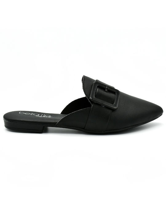 Beira Rio Flat Mules Black