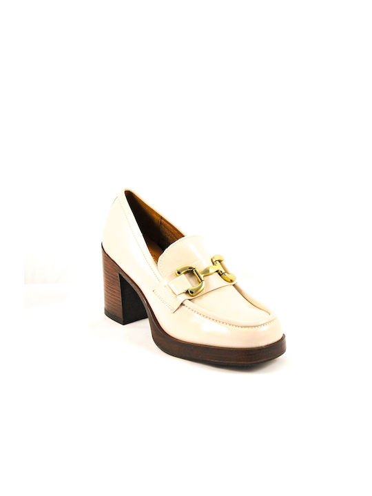 Sante Patent Leather White Heels