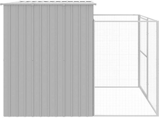 vidaXL Dog House Large Metallic Outdoor Gray 214xx181cm