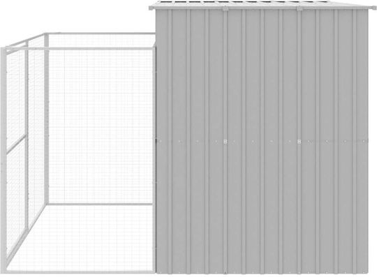 vidaXL Dog House Large Metallic Outdoor Gray 214xx181cm