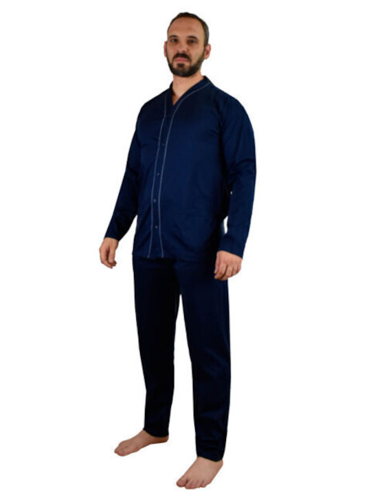 Gary Men's Winter Pajamas Set Blue