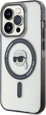 Karl Lagerfeld Karl's Head Back Cover Plastic Durable Magnetic Transparent (iPhone 15 Pro Max) KLHMP15XHKHNOTK