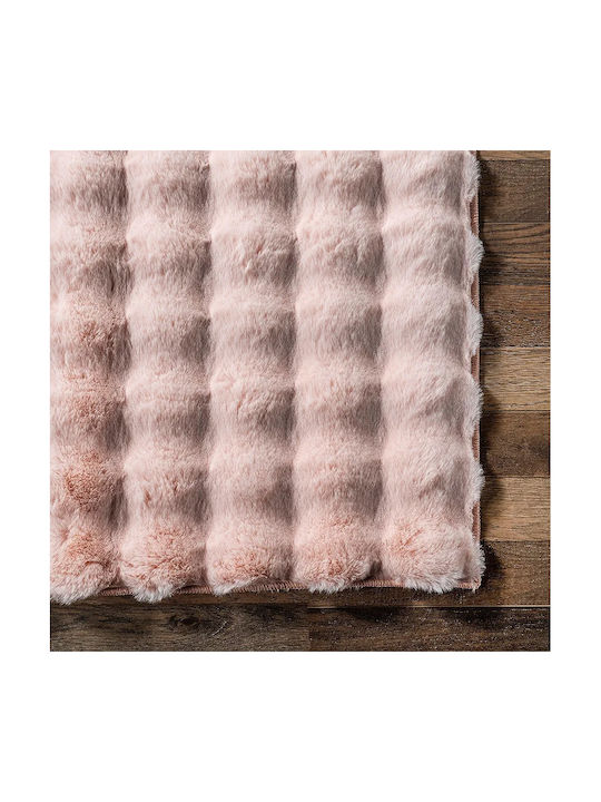 Saray Home Solid Design Modern Bedroom Rugs Set Powder FUR3D-512PN-SET 3pcs