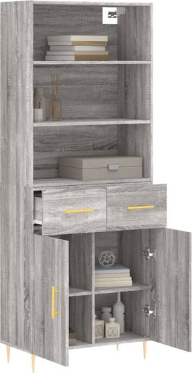 Bibliotecă Gri 69.5x34x180 cm