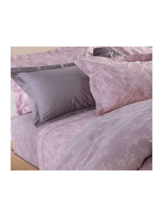 Nef-Nef Homeware Allesia Super Double Cotton Satin Duvet Cover Set with Pillowcases 240x230 Amethyst