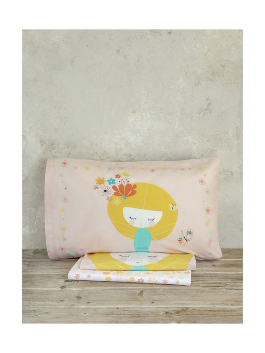 Nima Fairy Love Set Kids Duvet Cover Single with Pillowcase Cotton Pink 160x240cm