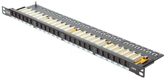 Digitus Patch Panel Unshielded για Rack 0.5U 19" 24 Θυρών cat6 Μαύρο