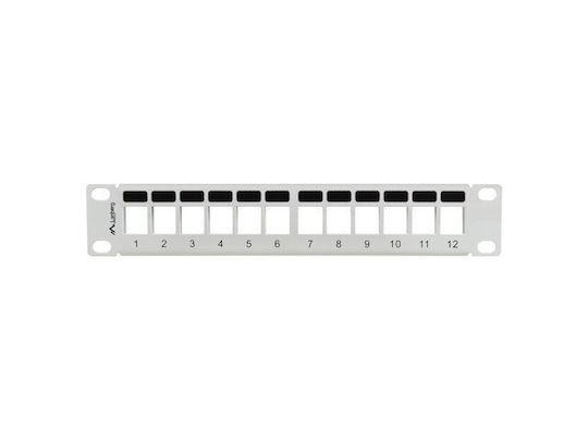 Lanberg Panel Cover for Rack 1U 10" with 12 Ports Gray