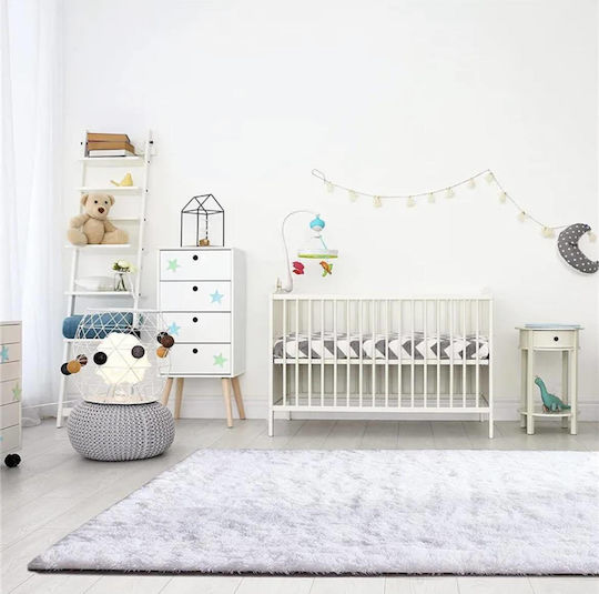 My Home Luxury Αντιολισθητικό Χαλί Ορθογώνιο Shaggy White 80x140cm