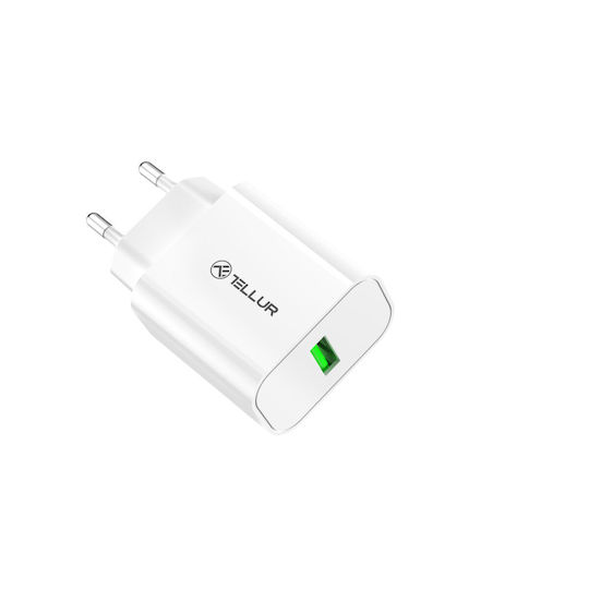 Tellur Ladegerät ohne Kabel mit USB-A Anschluss 18W Schnellaufladung 3.0 Weißs (TLL151401)