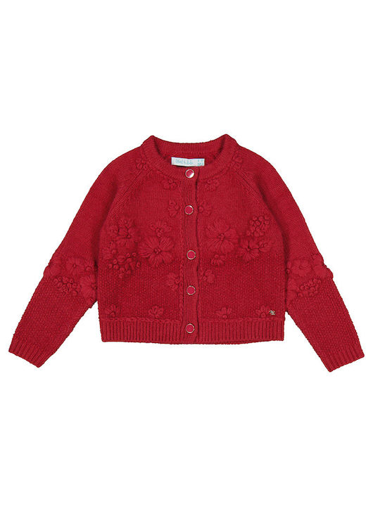 Abel & Lula Knitted Cardigan with Zipper Burgundy