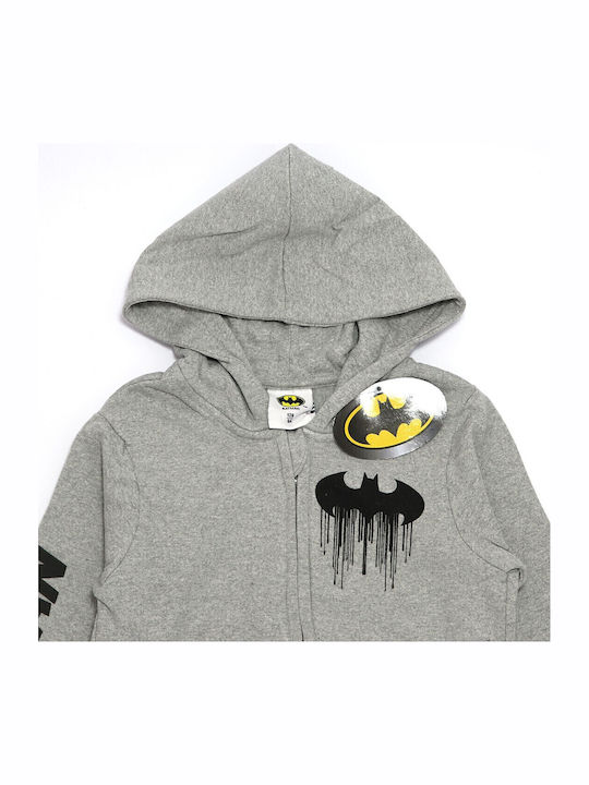 Kinder-Sweatshirt Strickjacke mit Kapuze Grau
