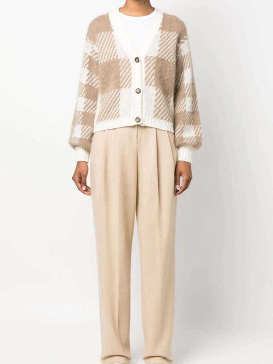 Damen Strickjacke Mit Knöpfen Beiges