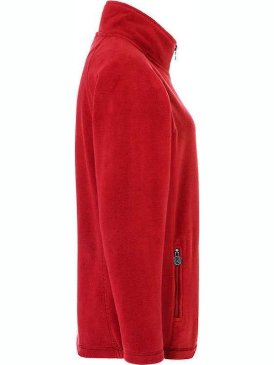 Fleece Γυναικεία Ζακέτα σε Κόκκινο Χρώμα