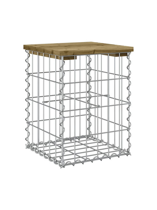 Metallic Cube Garden Stool Outdoor Brown 33x31x42cm