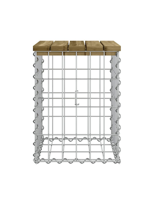 Metallic Cube Garden Stool Outdoor Brown 33x31x42cm