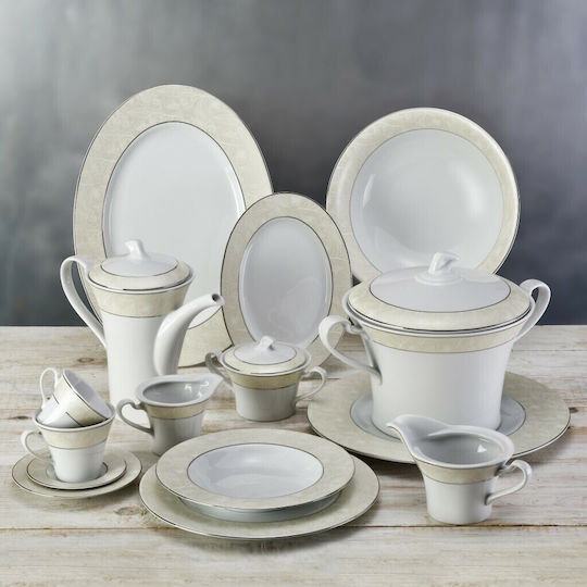 Emfasi Beige Porcelain Dinnerware Set 20pcs