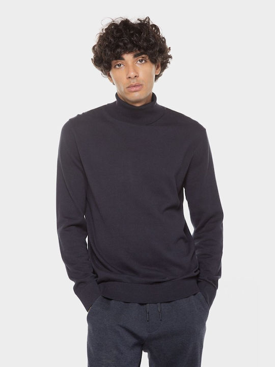 Tom Tailor Men's Long Sleeve Sweater Turtleneck Blue