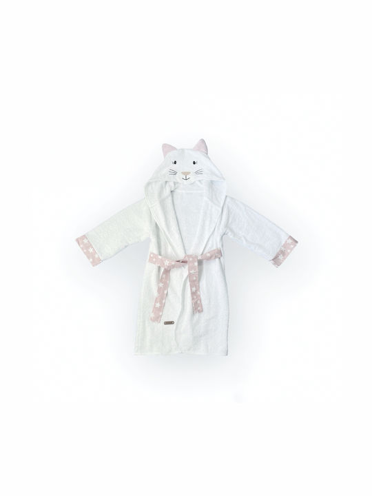 Ely Parker Kids Bathrobe White with Hooded