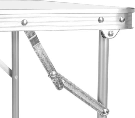 eBest Table Aluminum for Camping Foldable in Case 70x50x60cm White