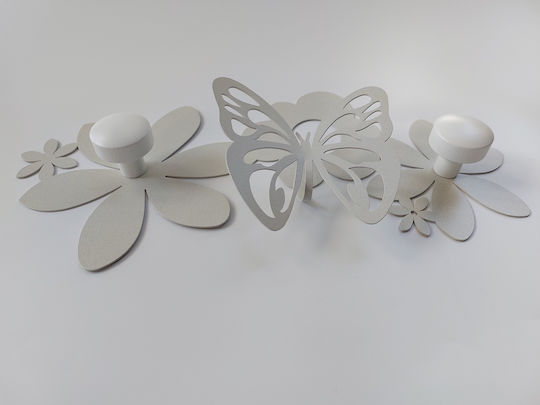 Arti E Mestieri Sfarfalle Метална Стенна Закачалка с 2 Места 44x6.5x24см