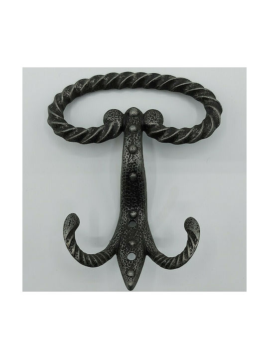 Valli&Valli Vintage Metal Wall Hanger 3 Hooks Silver 10.5x5.5x12.5cm