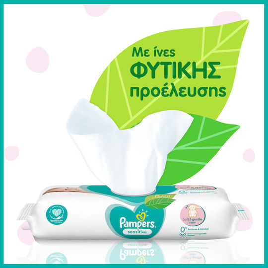 Pampers Sensitive Hypoallergenic Baby Wipes Fragrance Free Alcohol Free Parabens Free 6x52pcs