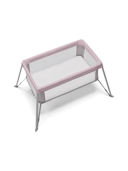 Kinderkraft Movi Παρκοκρέβατο 2 Επιπέδων με Στρώμα Grey-Pink 93.5x55.5cm