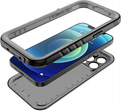 Tech-Protect Shellbox Umschlag Rückseite Gehärtetes Glas Schwarz (iPhone 15)