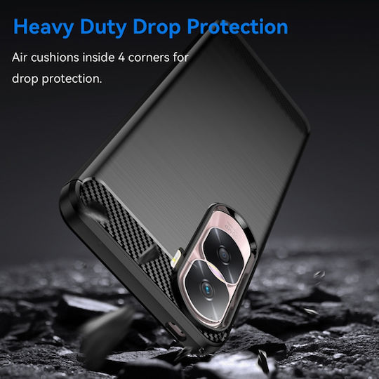 Techsuit Carbon Back Cover Silicon Negru (Honor 90 Lite - Onoare 90 Lite)