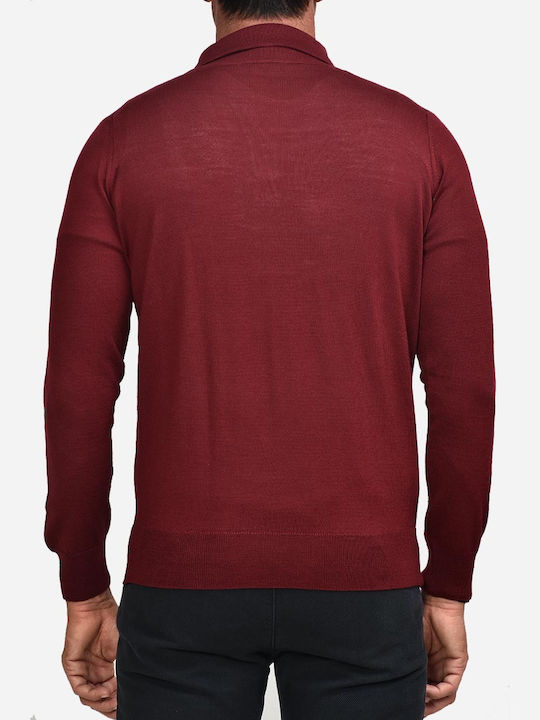 Ellemme Men's Long Sleeve Sweater Polo Red