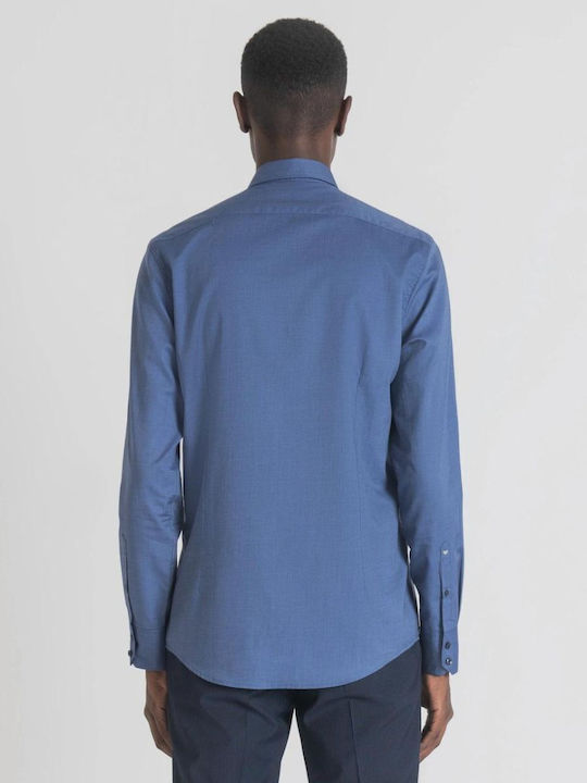 Antony Morato Men's Shirt Long Sleeve Cotton Blue