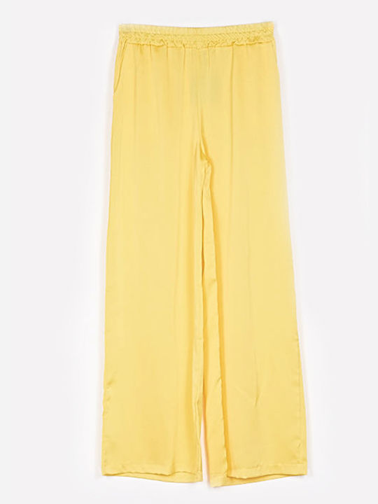 Cuca Straight Pantaloon with Elastic Waistband Yellow