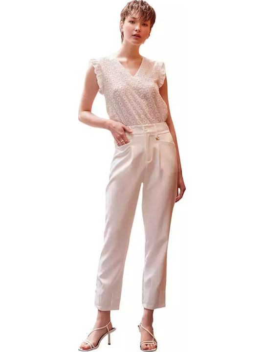 Damen Chino Hose Weiß