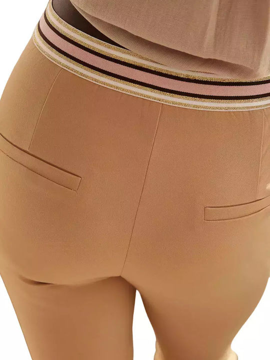 Damen Capri Chino Hose Braun