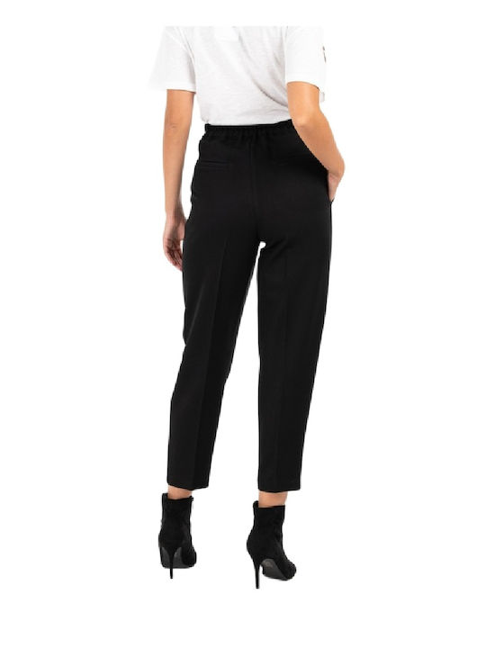 Paranoia Women's Fabric Trousers with Elastic Black