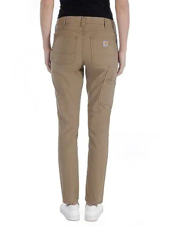 Carhartt Femei Bumbac Pantaloni cu Croială Slim Kaki